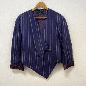 VTG Michael Mortell Purple Pinstriped Funky Blazer Made In Ireland sz 10
